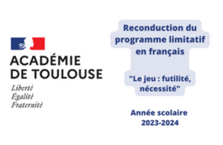 Logo académie de Toulouse + texte programme limitatif Français