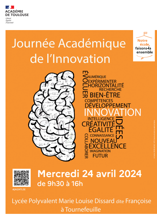 Affiche avec texte Salon de l'innovation 24 avril Tournefeuille